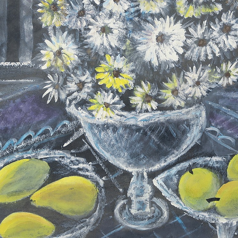 Lin Fengmian (1900-1991) ‘Still life with chrysanthemums and pears’, 20th century