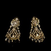 Long earrings with crystal stones - 2