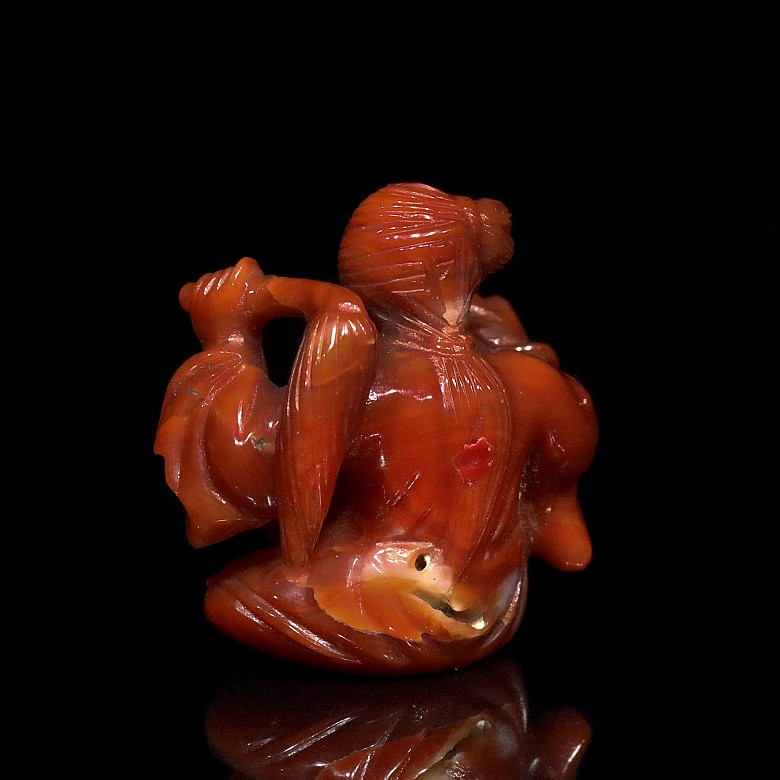 Small Chinese coral figurine 