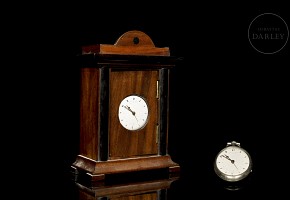 ‘Eardley Norton’ pocket watch with wooden stand, 19th century