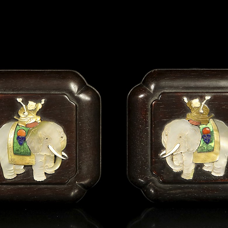 Pair of embedded boxes, Qing dynasty, Daoguang