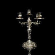 Candelabro de plata con cinco luces, s.XIX