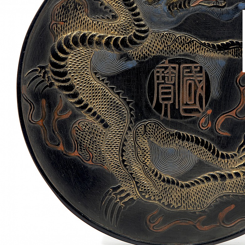 Ink piece with dragon, Qing dynasty