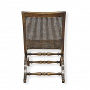 Valenti. Slipper style armchair with wicker grille seat, 20th century