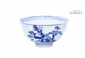 Porcelain bowl with landscapes, Qing dynasty