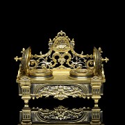 Louis XIV style gilt inkwell, 19th-20th century