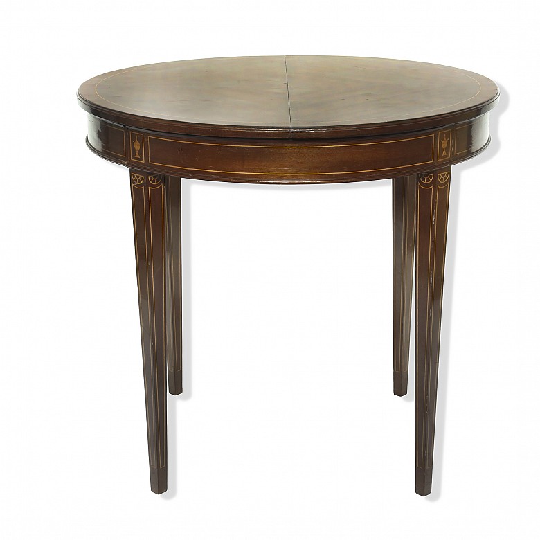 Extending circular table, Empire style, 20th century