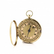 Pocket watch, 18k yellow gold plated, 19th c.