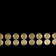 Eight Mexican gold coins ‘Dos pesos’, 1945