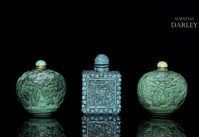 Set of three snuff bottles, 20th century