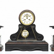 Table clock with garniture, France, 19th century