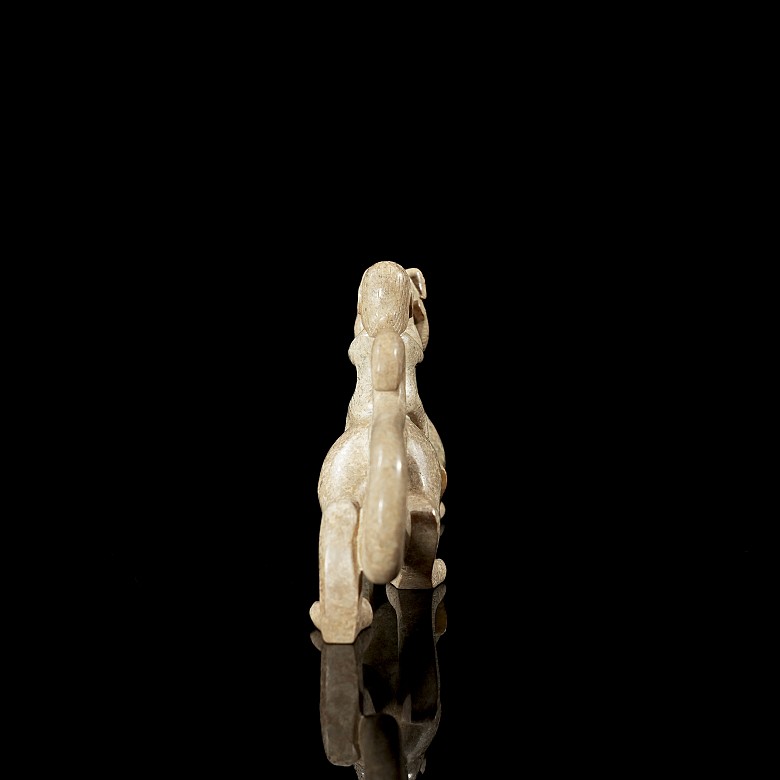 Carved jade figurine ‘Rider and Dragon’, Han style