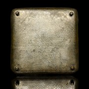 Large glass and bronze writing desk, 18th century