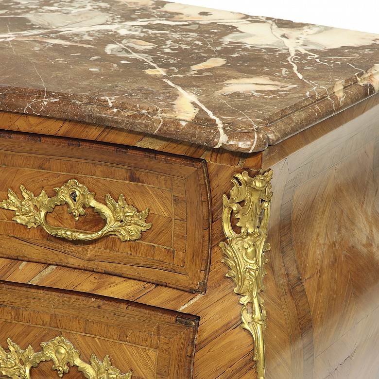 Louis XV wooden chest of drawers, Pierre Migeon style, 18th century