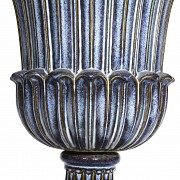 Large glazed ceramic goblet, Acanto, 20th century