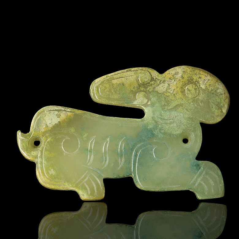 Carved jade rabbit plaque, Western Zhou Dynasty