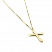 Cross with 18k yellow gold chain