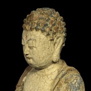 Polychrome wooden Buddha, 20th century