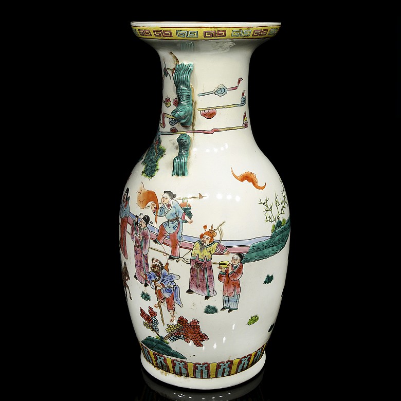 Cantonese enameled vase, 20th century