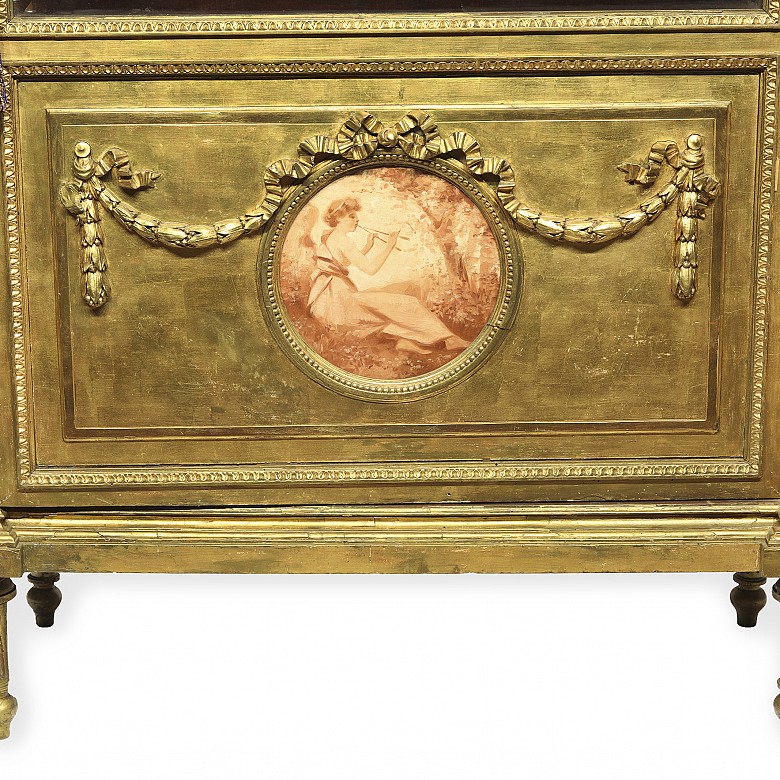 Louis XVI style gilded wood display cabinet, 20th century - 2