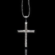 Cross in white gold and diamonds