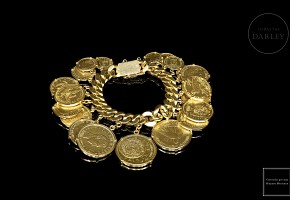 Bracelet made of gold coins from various countries