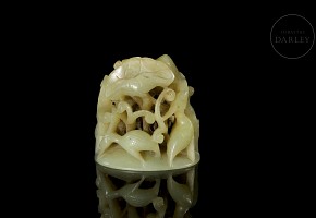 Carved jade figurine ‘Cranes’, Qing dynasty