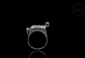 White gold ring with diamonds