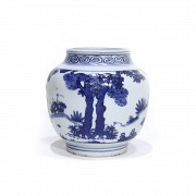 Vase in blue and white, 20th century