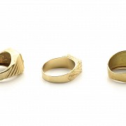 Juego de tres anillos de oro