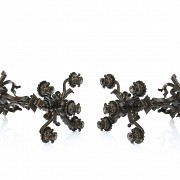 Pair of metal candlesticks, 20th century