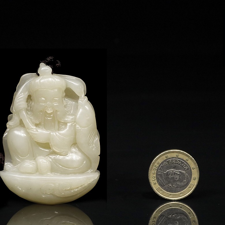 White jade ‘Fisherman’ pendant, Qing dynasty - 7