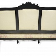 Ebonised armchair with Art Nouveau style upholstery, 20th century - 3