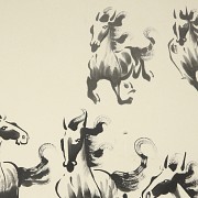 Chinese painting ‘Wild Horses’, 20th century