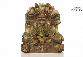 Baroque polychrome wood bracket, 17th - 18th century