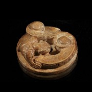 Carved jade disc ‘Beast’, Han style