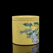 Porcelain enamelled ‘Landscape’ jar, 20th century