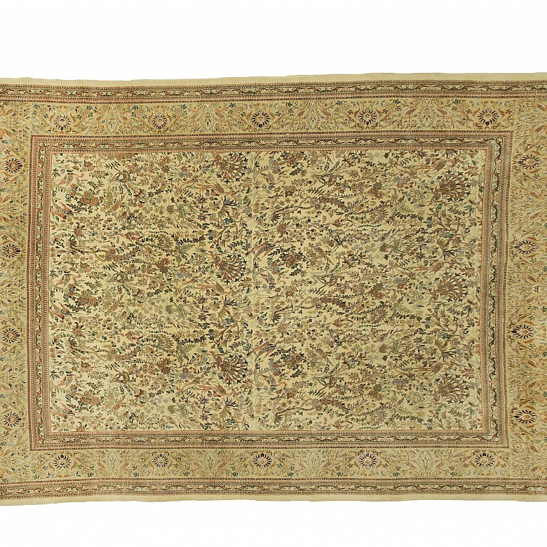 Wool and silk oriental style rug, 20th century