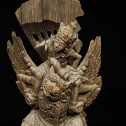 Wood carving of ‘Vishnu and Garuda’ Indonesia, 20th century - 5