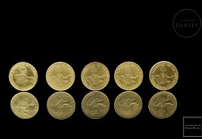 Five gold coins “Republic of Mexico”