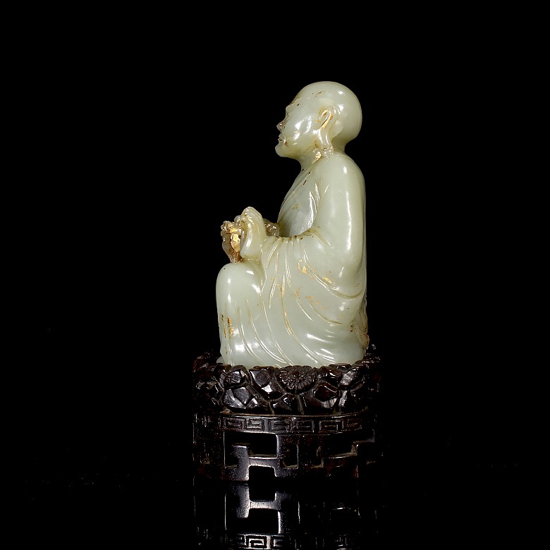 Carved jade figurine ‘Luohan and dragon’, Qing dynasty, Qianlong period