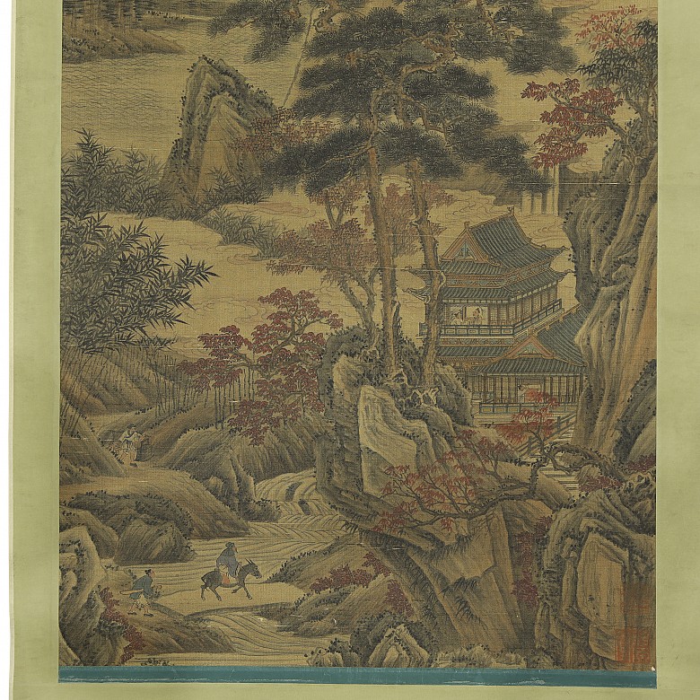 Chinese painting ‘Palace among the Mountains’, 20th century