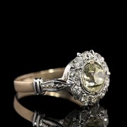 Anillo de oro blanco y amarillo de 18 k con brillantes 1 cts