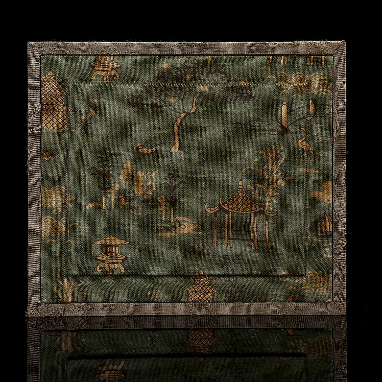 White jade plaque ‘Garden and poem’, Qing dynasty