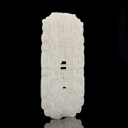 White jade plaque with characters, Western Han dynasty