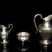 Set of three silver objects, 20th century