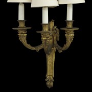 Pair of gilded metal sconces, 20th century