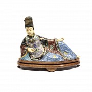 Cloisonne and ivory guanyin