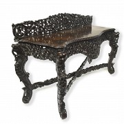 Burmese carved wooden console table, early 20th century