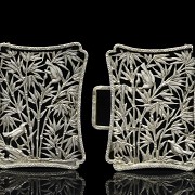 Two silver belt plates, 20th century